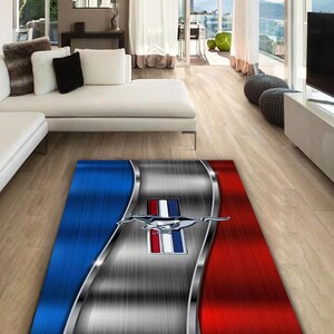 Ford Mustang rectangular carpet, Rug, Man cave, Decoration, Living room rug, for husband, garage, for your loved ones, for your birthday