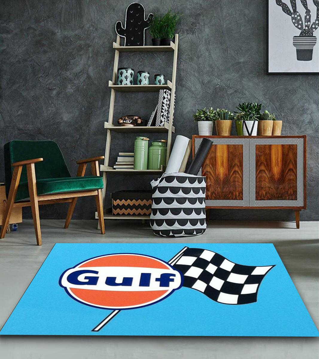GULF Oil Logo Rug, Man Cave Garage Decor - Etsy