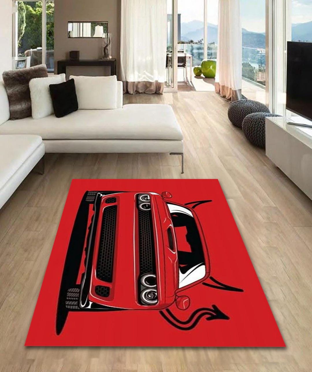 SRT DODGE Demon Logo Rectangular Carpet, Rug, Man Cave, Decoration ...