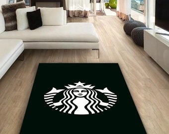 Starbucks coffee rectangular carpet, Rug, Man cave, Decoration, special design for mothers, kitchen, cafeteria, workplace, restaurants