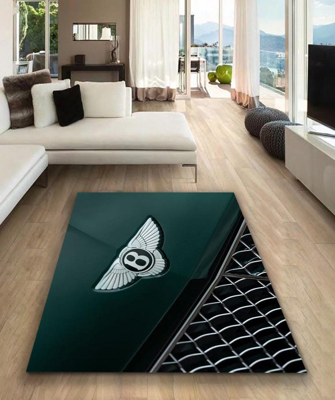 Bentley Logo Rectangular Rug, Man Cave Decor - Etsy
