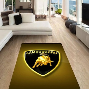 Lamborghini rectangular carpet, rug, man cave, decoration, living room, for husbands ,birthday gift, office carpet,  garage carpet,  fathers