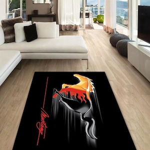 Ford Mustang rectangular carpet, Rug, Man cave, Decoration, Living room rug, for husband, garage, for your loved ones, for your birthday