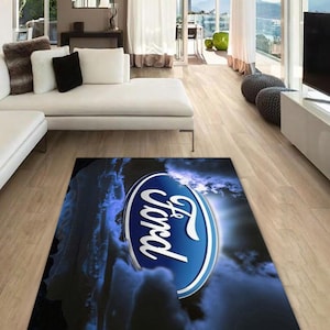 Ford  rectangular carpet, Rug, Man cave, Decoration, Living room rug Garage car brand ornament, birthday, office, for your children