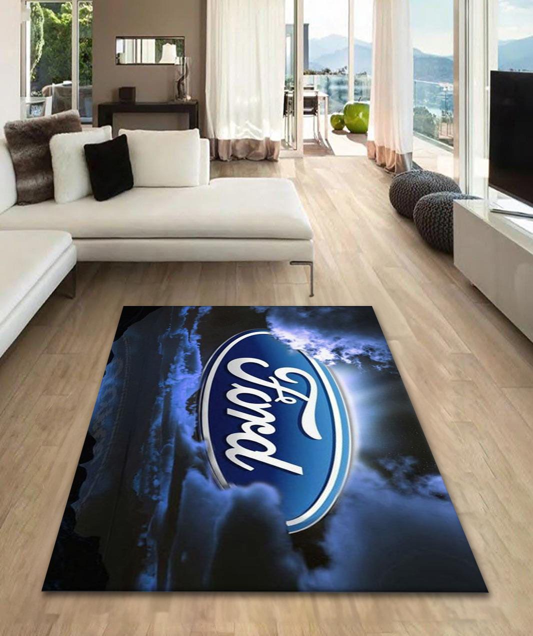 Ford  rectangular carpet, Rug, Man cave, Decoration, Living room rug Garage car brand ornament, birthday, office, for your children