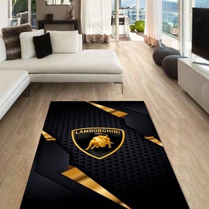 Lamborghini rectangular carpet, rug, man cave, decoration, living room, for husbands ,birthday gift, office carpet,  garage carpet,  fathers
