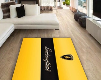 Lamborghini rectangular carpet, Rug, Man cave, Decoration, Living room rug, for husbands, birthdays, for grandchildren, for your loved ones,
