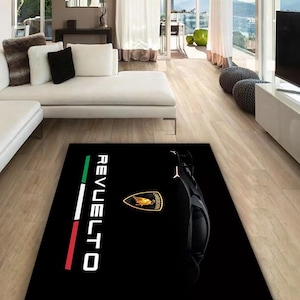 Lamborghini rectangular carpet, rug, man cave, decoration, living room, for husbands ,birthday gift, office carpet,  garage carpet,  fathers