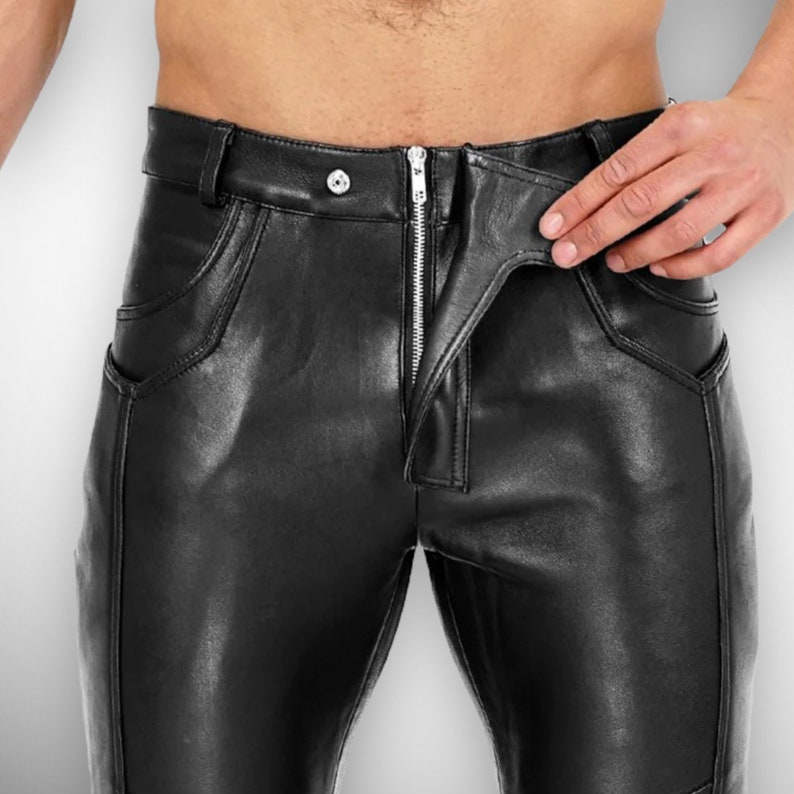 Men's Hot Gay Leather Pants Genuine Lambskin Leather - Etsy