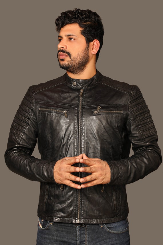 New Men s Jacket Sheep Lamb Leather Sports Motorbike Leather Jacket Genuine Leather Pure Sheep Leather Jacket Men Customized Art Designed Etsy