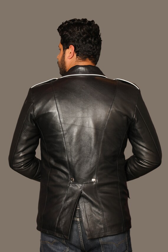 mens leather jacket genuine leather Black leather coat custom jacket designer jacket personalized jacket handmade leather spring jacket boy