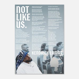 Kendrick Lamar &#39;Not Like Us&#39; Poster – Semi-Gloss Music Print