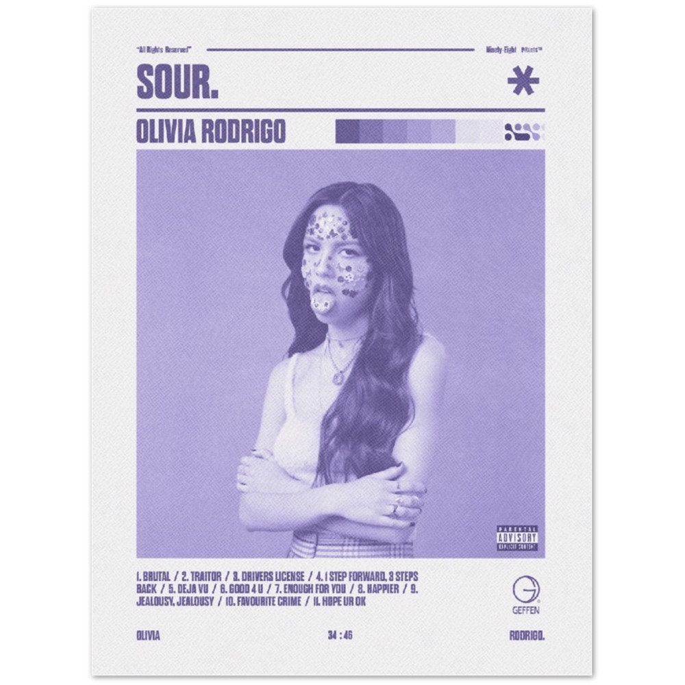 Olivia Rodrigo - Sour Album Cover Art Print - Etsy