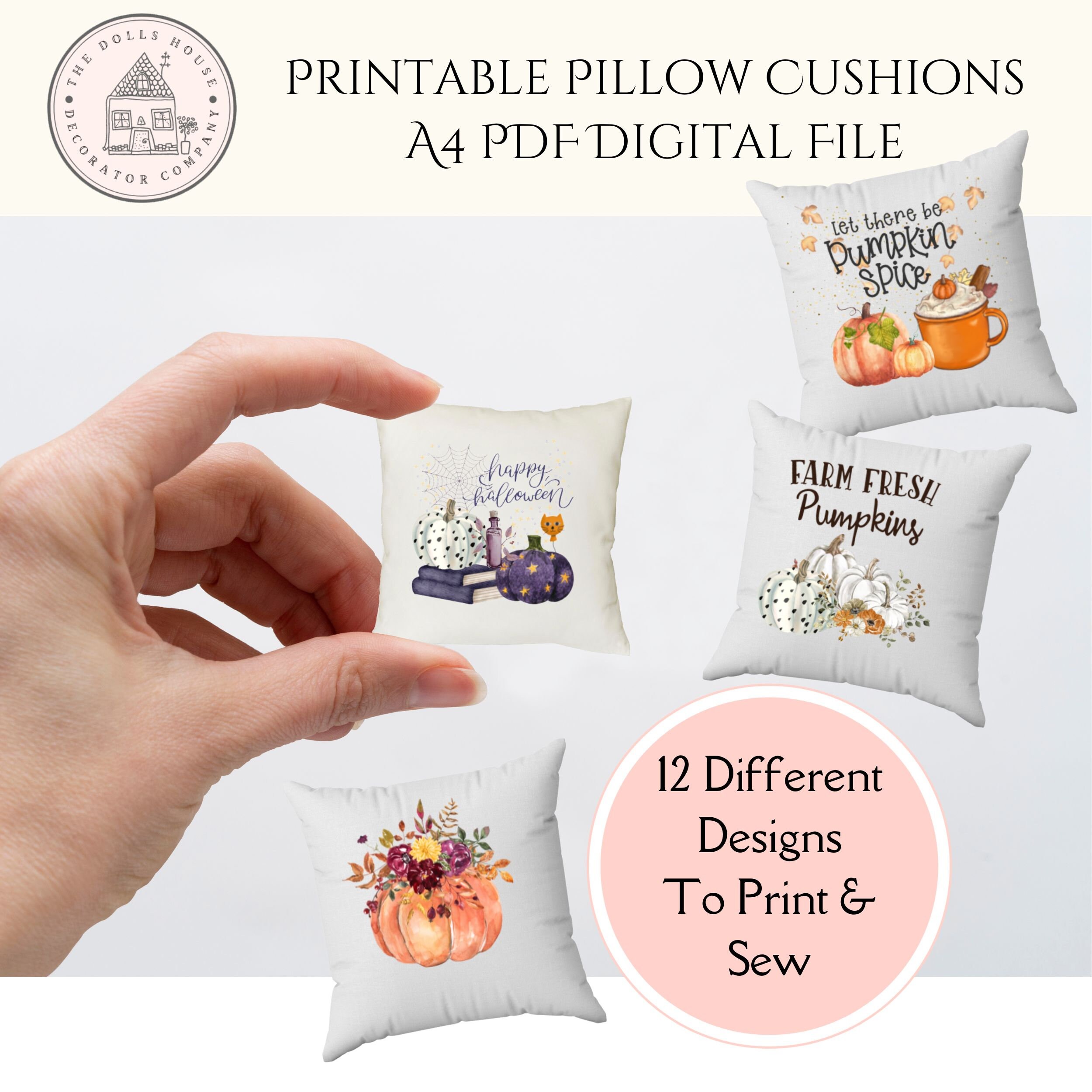 Dollhouse Printable Pillow Cushions Digital Download 1:12 - Etsy