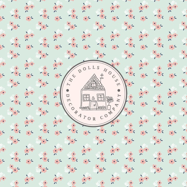 Dollhouse Wallpaper | 1/12th Scale Printable Wallpaper | Digital Download Dollshouse Wallpaper | Mini Ditsy Floral Design | DHW009