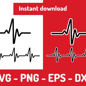Heart Beat SVG Vector PNG transparante achtergrond clip art