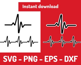 Heart Beat SVG Vector PNG Transparent Background Clip Art