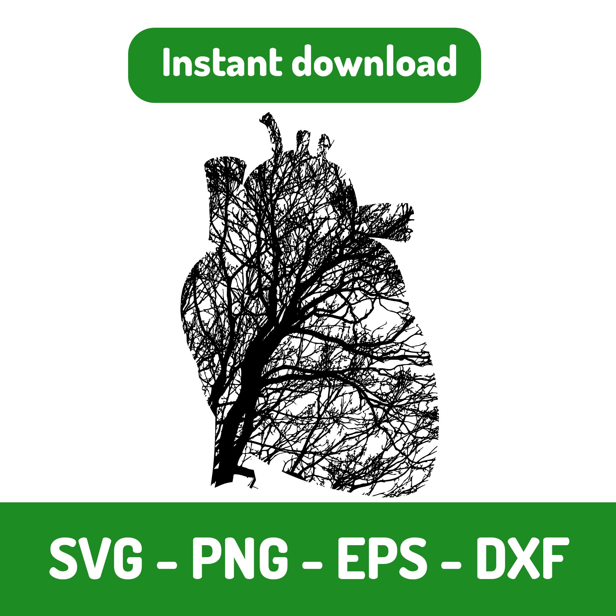 Heart shape - tree, PNG, SVG