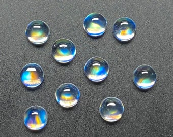 3mm Moonstone Round Cab | AAA+ Quality Blue Moonstone | Blue Moonstone | Natural Rainbow Moonstone | Top Quality Rarest Rainbow Moonstone