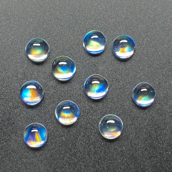 3mm Moonstone Round Cab | AAA+ Quality Blue Moonstone | Blue Moonstone | Natural Rainbow Moonstone | Top Quality Rarest Rainbow Moonstone