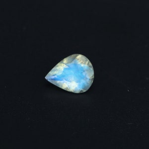 8x10mm Rainbow Moonstone Faceted Pear Loose Gemstone, AAA+ Top Quality Blue Moonstone, Rainbow Moonstone For Jewelry, Gift For Her, 1 Piece
