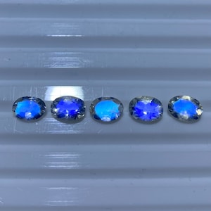 5 Pieces 5x7mm Moonstone Oval | AAA+ Quality Blue Moonstone | Rainbow Moonstone | Natural Moonstone Faceted | Moonstone Cut Jewelry Making