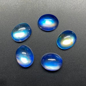 8x10mm Oval Moonstone | Top Quality QAAA+++ Quality Moonstone | Natural Moonstone Cabochon | Full Rainbow Flashy Moonstone | Blue Moonstone
