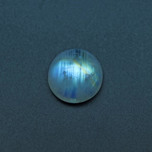 Cabujón de piedra lunar arcoíris Natural de 17mm, piedra preciosa suelta redonda, joyería de piedra lunar arcoíris, regalo hecho a mano para mujeres, 1 pieza
