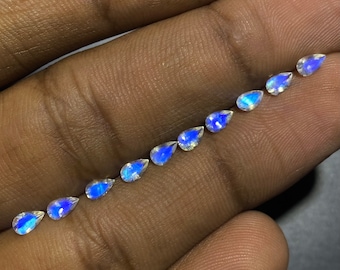 3x5mm Mondstein Tropfen | AAA + Qualität Blauer Mondstein | Regenbogen Mondstein | Natürlicher Mondstein facettiert | Regenbogen Mondstein Tropfen Schliff