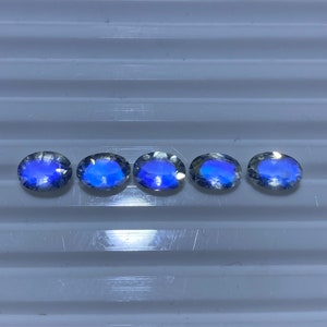 5 Pieces 6x8mm Moonstone Oval | AAA+ Quality Blue Moonstone | Rainbow Moonstone | Natural Moonstone Faceted | Moonstone Cut Jewelry Making