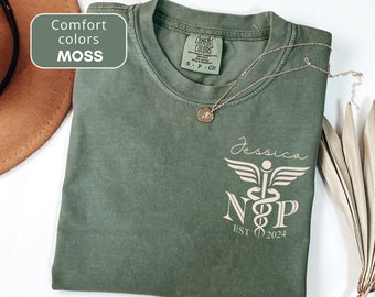 Personalized NP nurse shirt, Comfort Colors®, Custom Nurse practitioner t-shirt, Gift for NP, np graduation, Nurse appreciation, Future NP