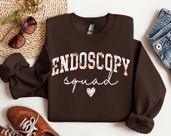 Floral Endoscopy sweatshirt, endoscopy nurse shirt, endoscopy tech shirt, GI doctor, endoscopy gift, Gastroenterologist, Endoscopy sweater