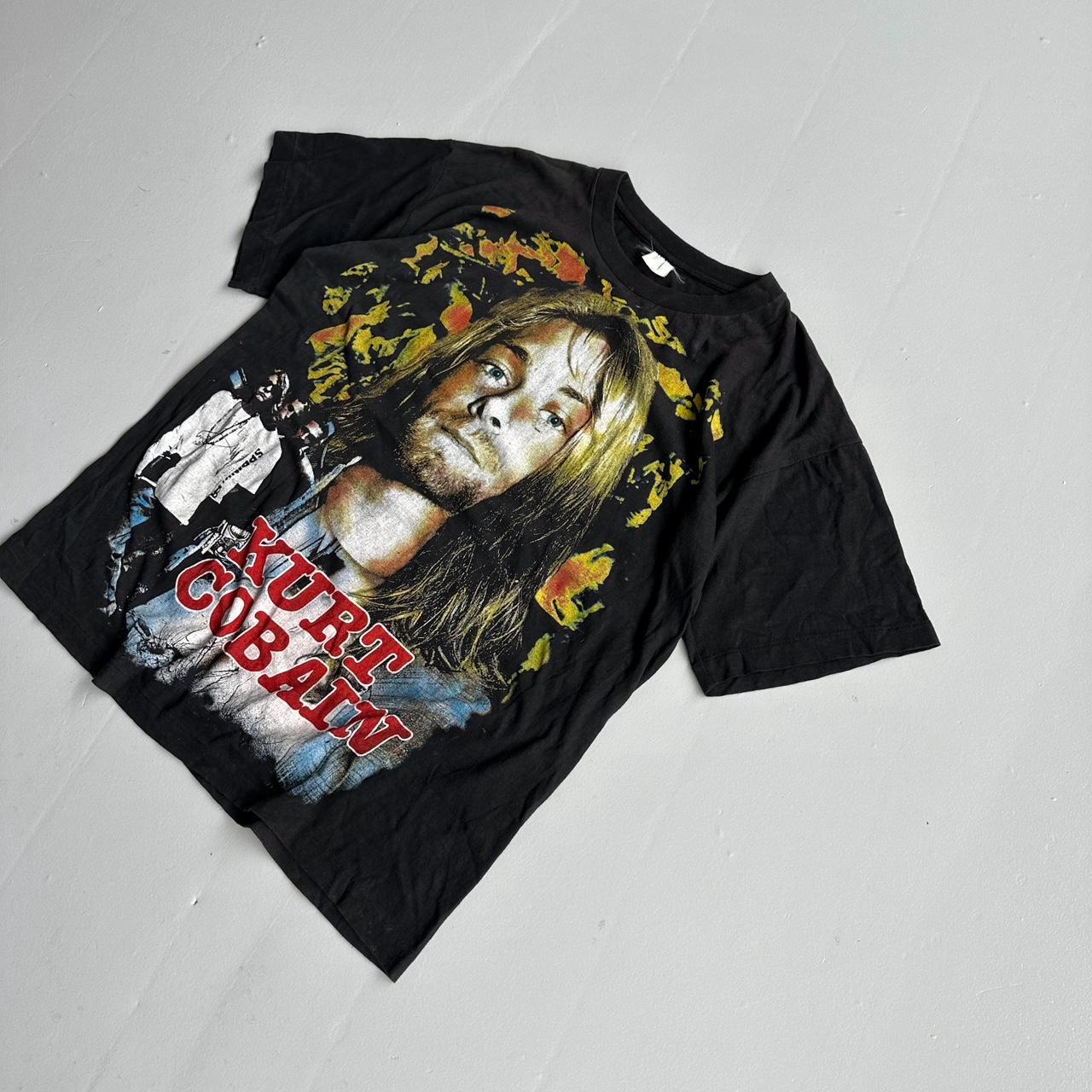 Black Nirvana Kurt Cobain Homage Rare Vintage 90's Band T-shirt