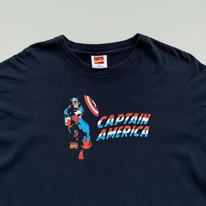 Navy Blue Captain America 00's Vintage Marvel Comics Graphic T-Shirt - XL image 2