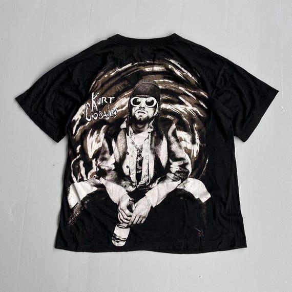 Black Nirvana Kurt Cobain Homage Rare Vintage 90's Band T-shirt