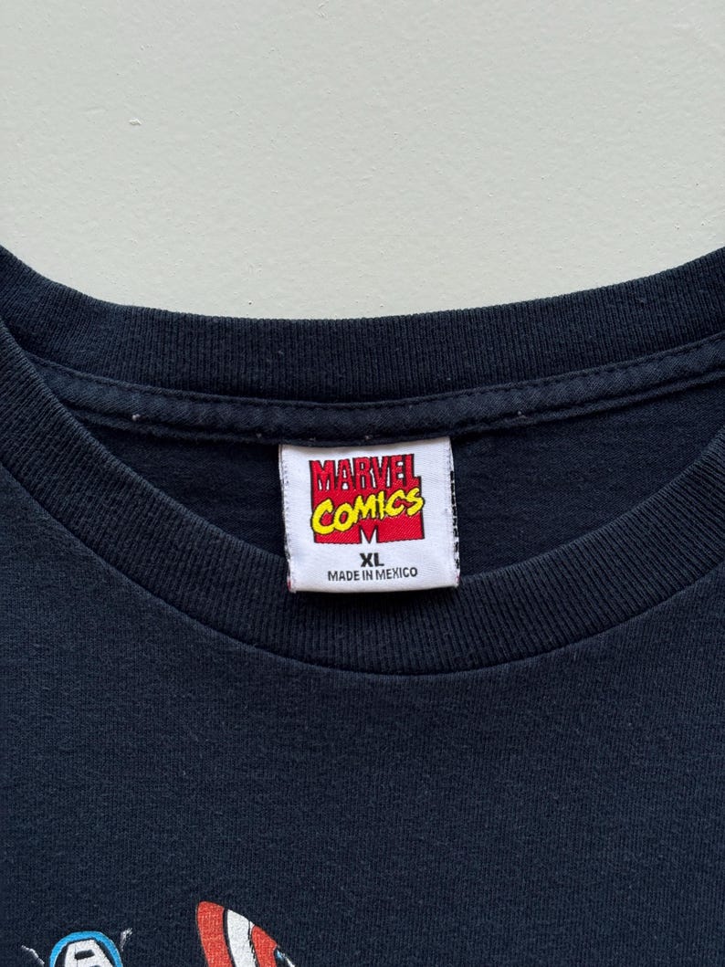Navy Blue Captain America 00's Vintage Marvel Comics Graphic T-Shirt - XL image 7