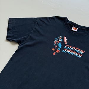 Navy Blue Captain America 00's Vintage Marvel Comics Graphic T-Shirt - XL image 5
