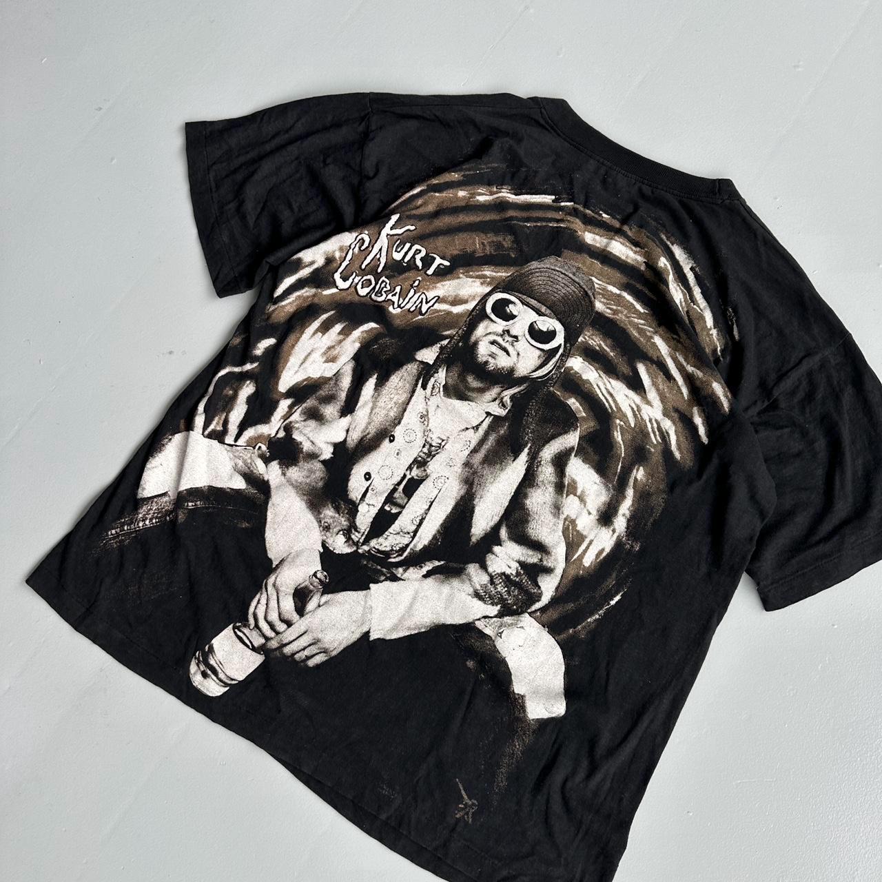 Black Nirvana Kurt Cobain Homage Rare Vintage 90's Band T-shirt