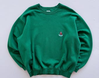 Green Golfing 90's Vintage Made in France Sweatshirt Jumper - Large
