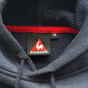 Sudadera con capucha Le Coq Sportif estilo vintage de los años 2000 (Y2K) en azul marino - Talla M imagen 6