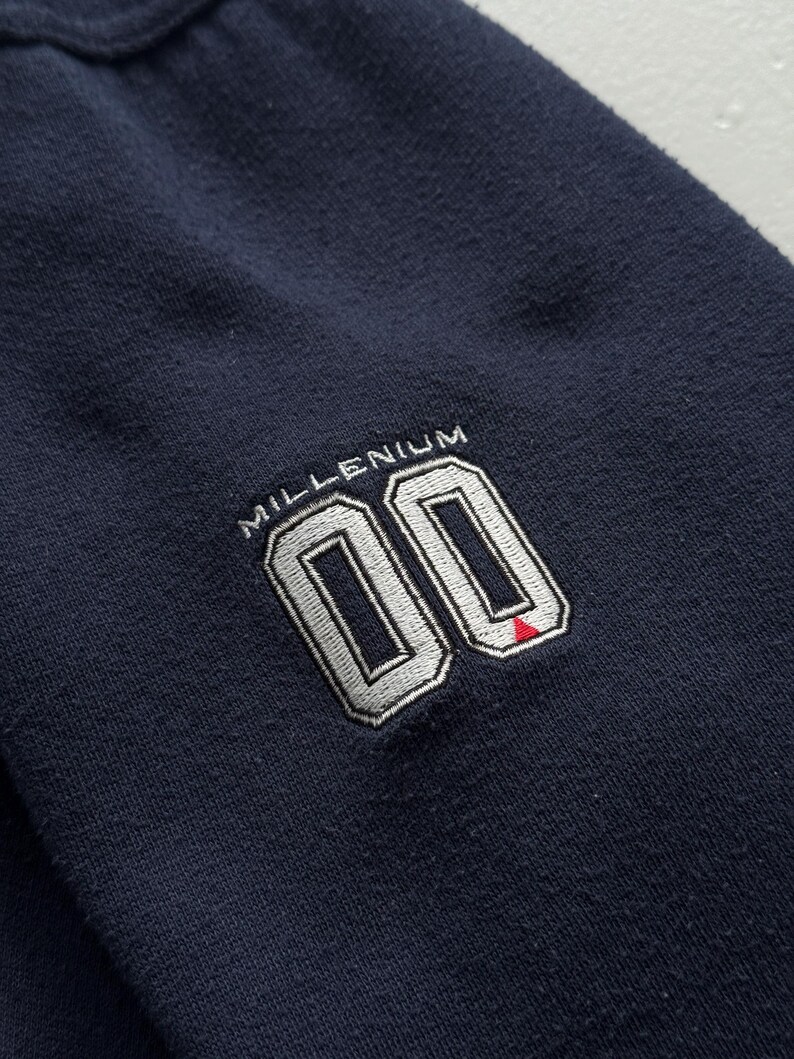 Sudadera con capucha Le Coq Sportif estilo vintage de los años 2000 (Y2K) en azul marino - Talla M imagen 7