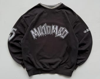 Black Rare Adidas NBA Mutombo Basketball 90's Vintage Sweatshirt Jumper - Small