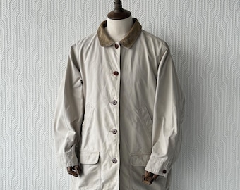 Chaqueta vintage estilo granero L.L.Bean color crema de los años 00 - Talla 2XL para mujer / Talla XL para hombre