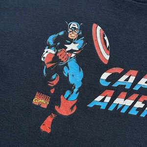 Navy Blue Captain America 00's Vintage Marvel Comics Graphic T-Shirt - XL image 8