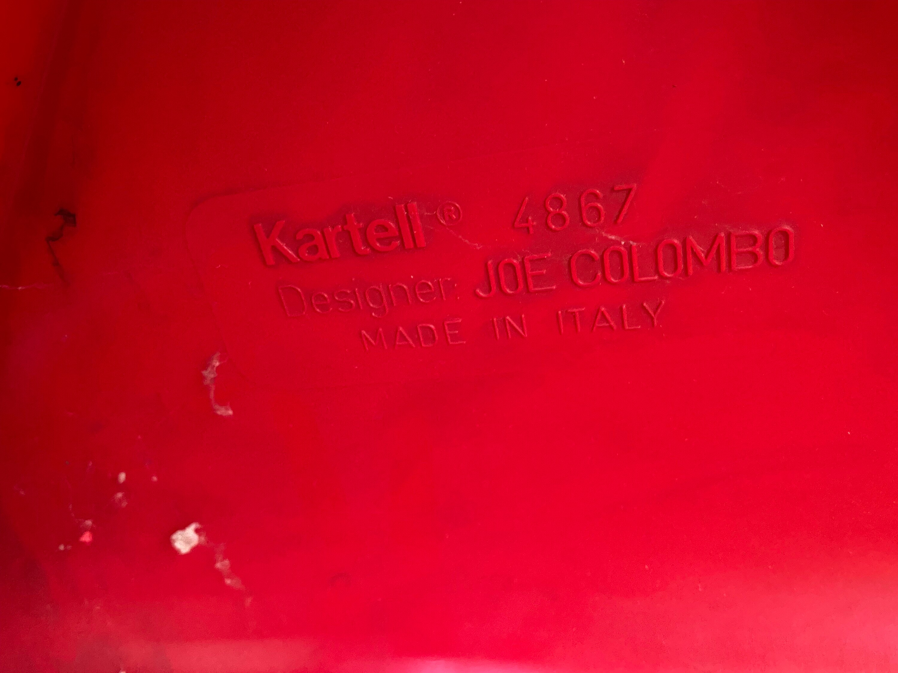 Red Universale Chairs by Joe Colombo for Kartell 4867 - Etsy