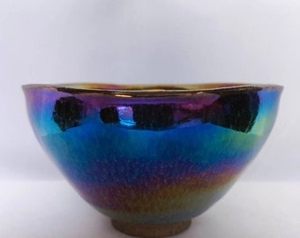 A jian 'rainbow' bowl with gold rim, Song dynasty (960-1279)