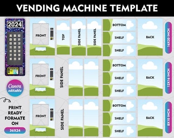 Vending Machine Template, 8x10 12x16 16x20, Editable DIY Vending Machine, Easter Vending Machine, Vending Business Canva, Digital