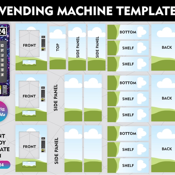 Vending Machine Template, 8x10 12x16 16x20, Editable DIY Vending Machine, Easter Vending Machine, Vending Business Canva, Digital