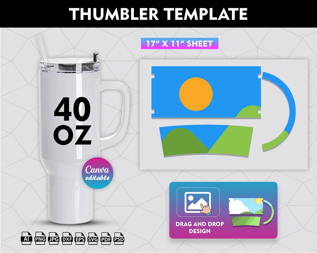 40oz Tumbler Template, 40oz Tumbler Wrap, 40oz Tumbler Sublimation ...