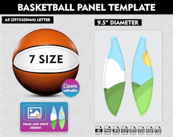 Size 7 Basketball Panel Template, Canva Editable (Digital Download)